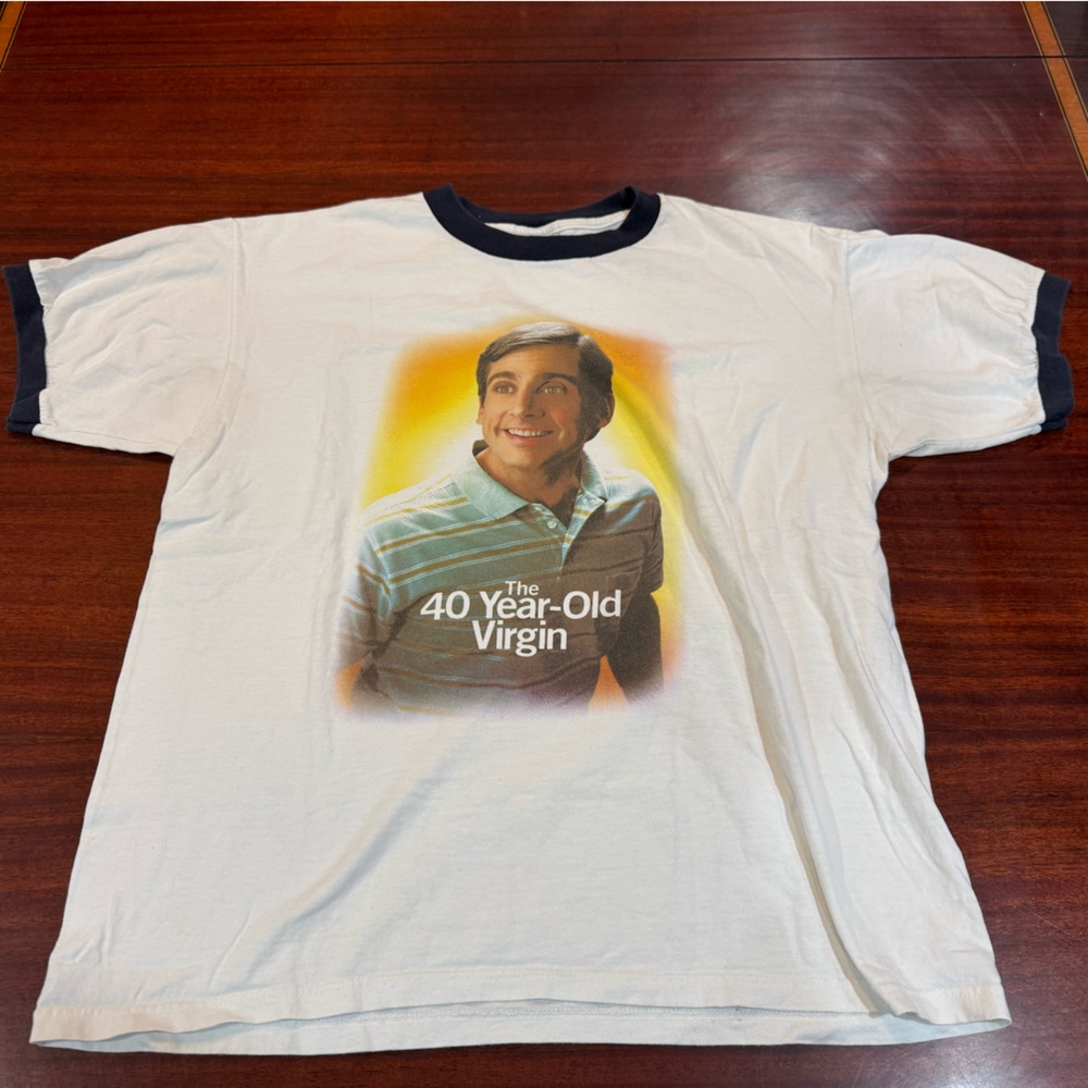 Anvil The 40 Year Old Virgin White Graphic T-Shirt